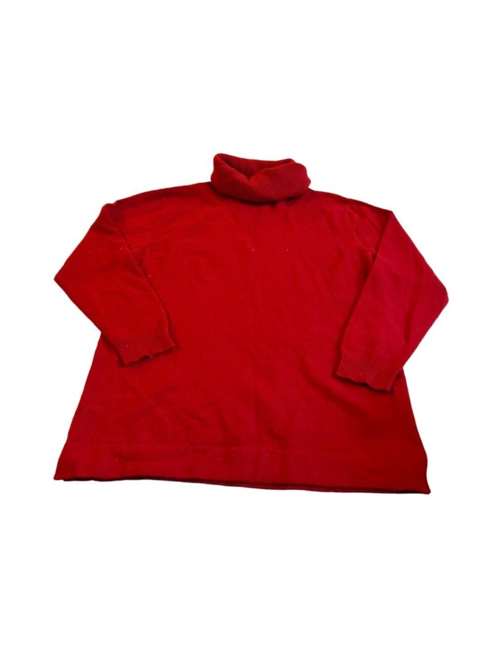 Kaschmir Peter Hahn Red Turtle Neck Sweater Size 14 Cashmere Silk Blend Pullover